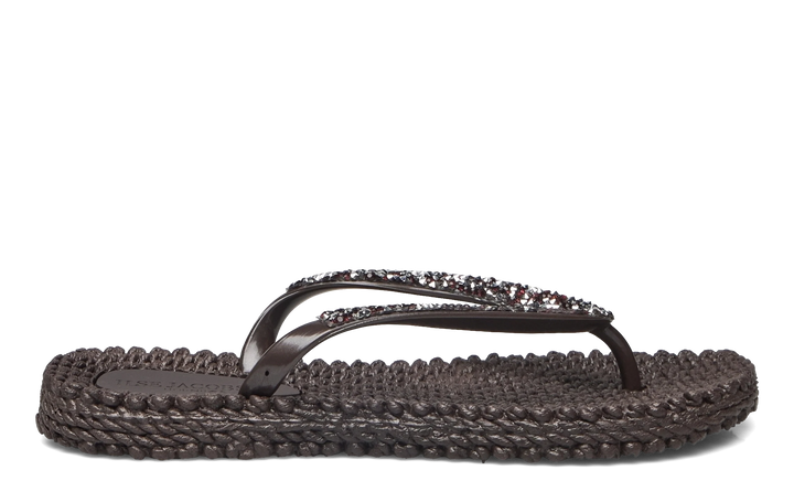 Flip Flop With Rhinestones - Prune