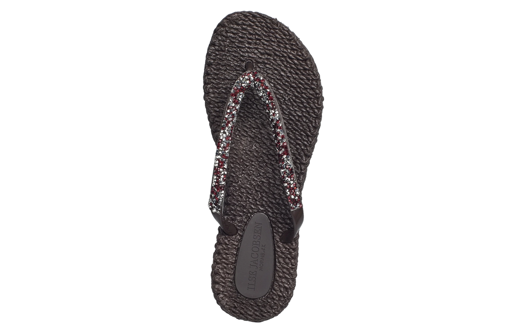 Flip Flop With Rhinestones - Prune