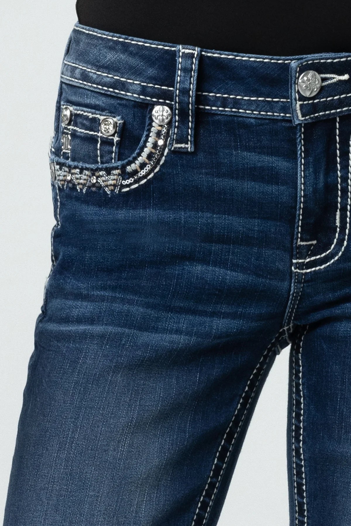 Miss Me Graphite Stitched Bootcut Jeans