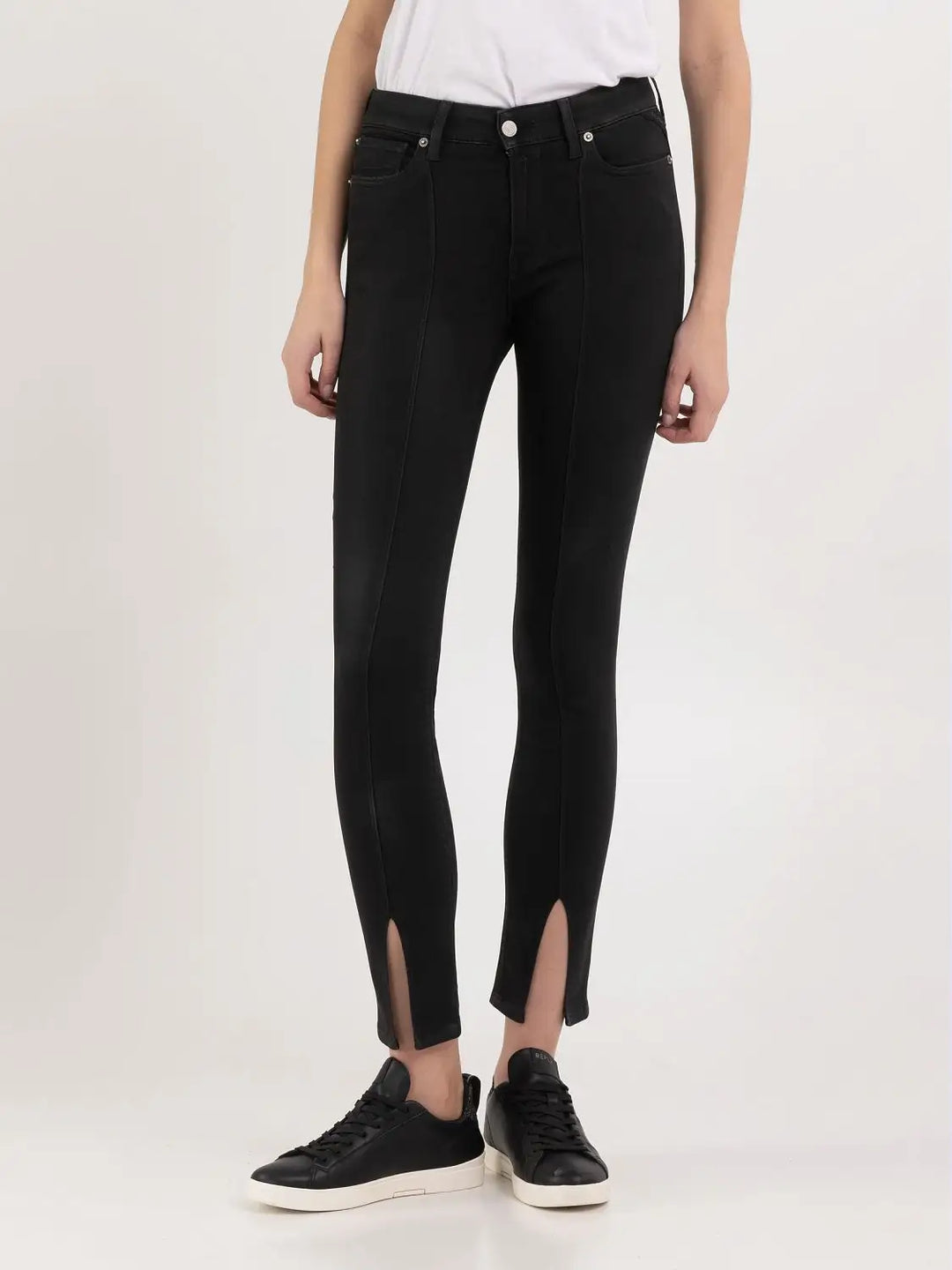 replay, skinny jeans, i farven sort, med split 