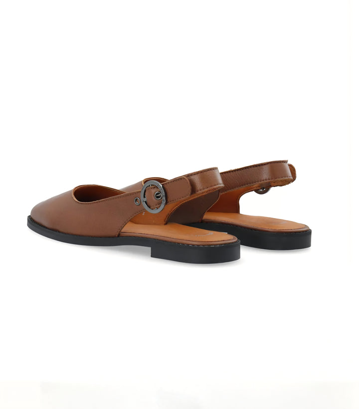 Cashott Diana Sling Back Leather - Cognac