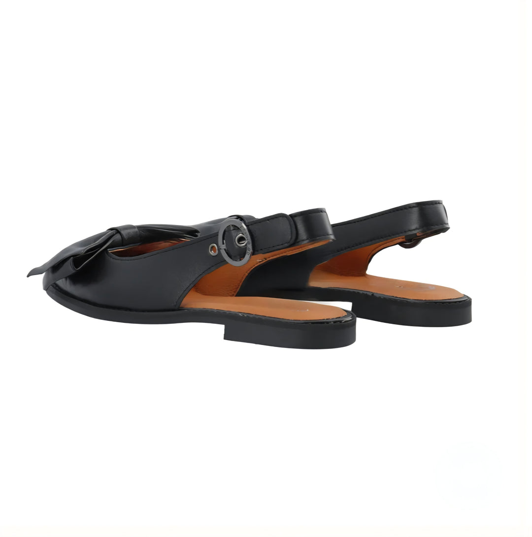 Cashott Diana Bow Slingback Soft leather - Sort