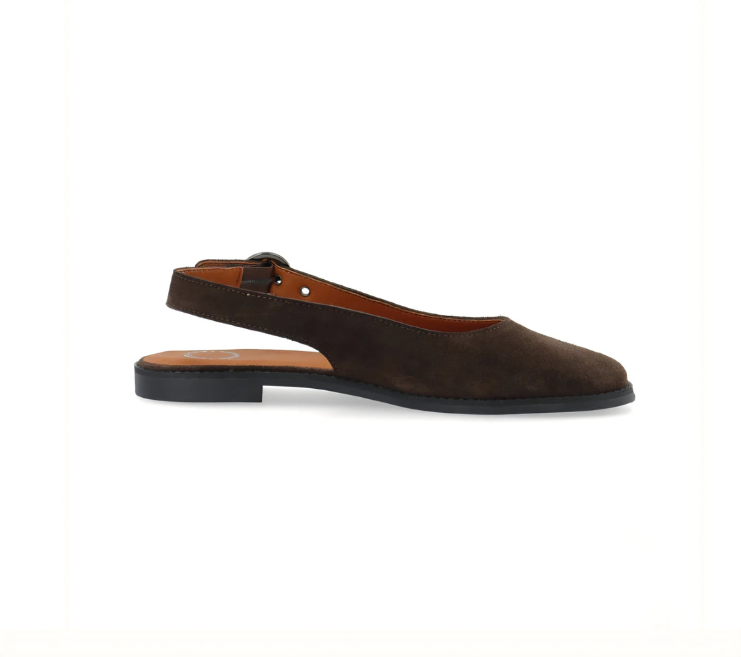 Cashott Diana Sling Back Suede - Brun