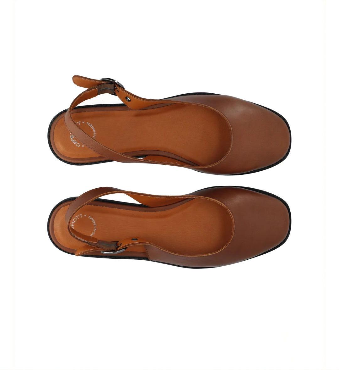 Cashott Diana Sling Back Leather - Cognac
