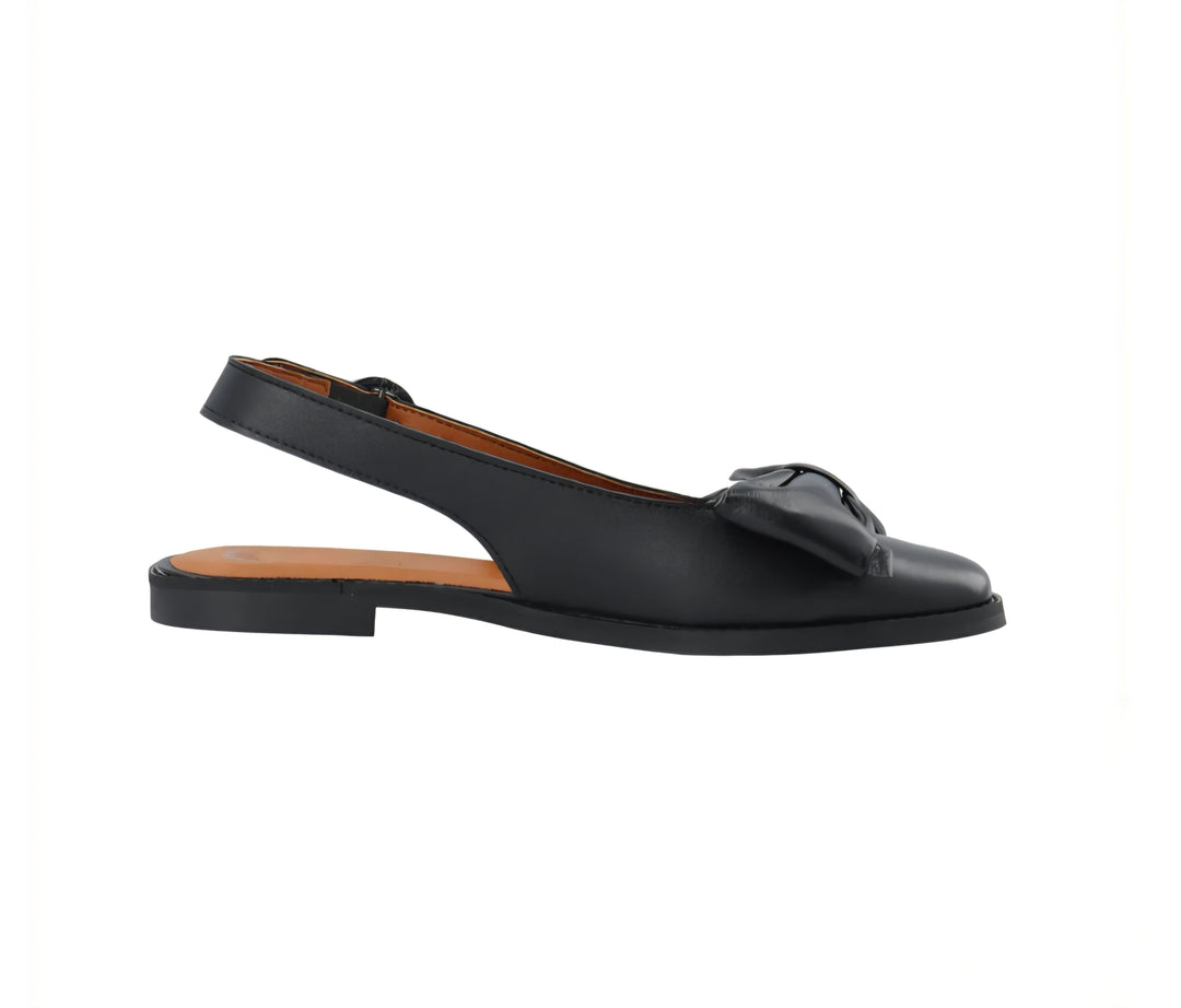 Cashott Diana Bow Slingback Soft leather - Sort