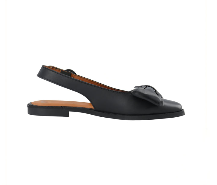 Cashott Diana Bow Slingback Soft leather - Sort