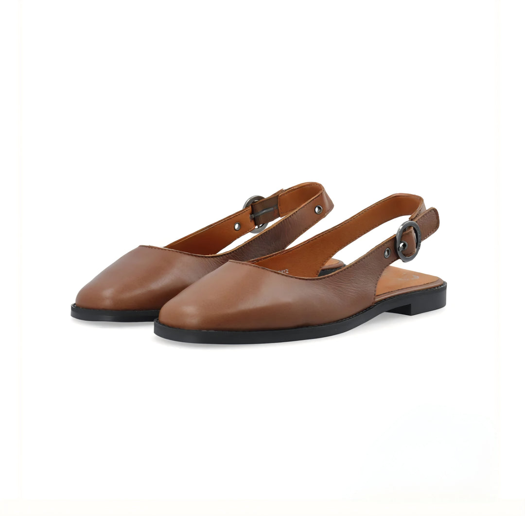 Cashott Diana Sling Back Leather - Cognac