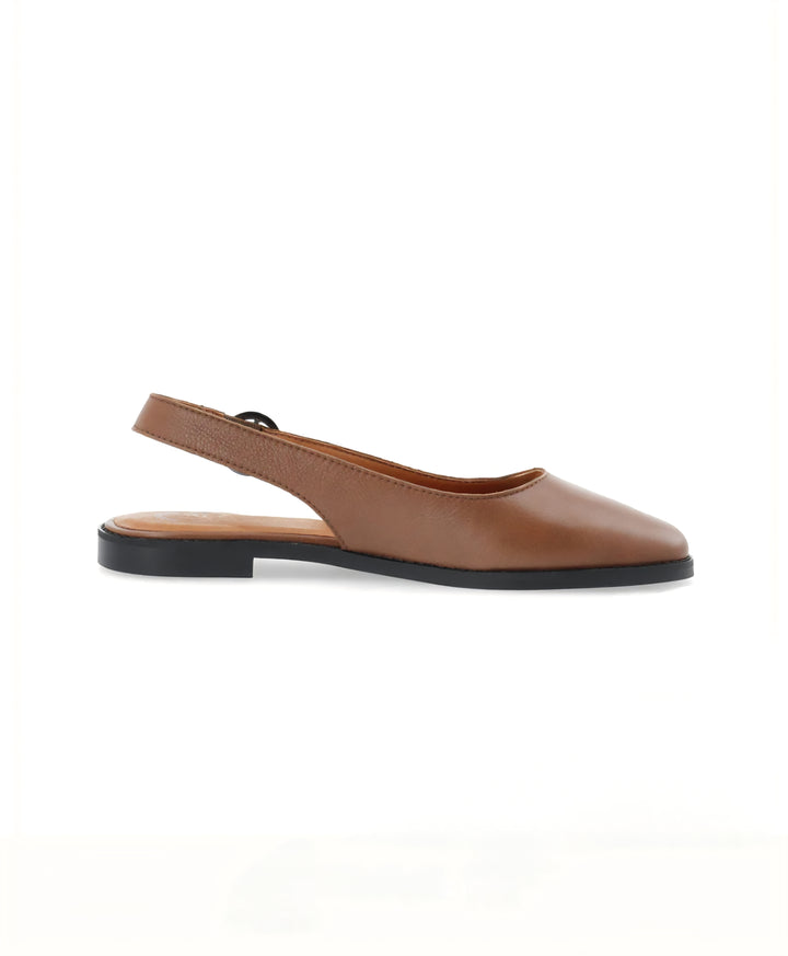 Cashott Diana Sling Back Leather - Cognac