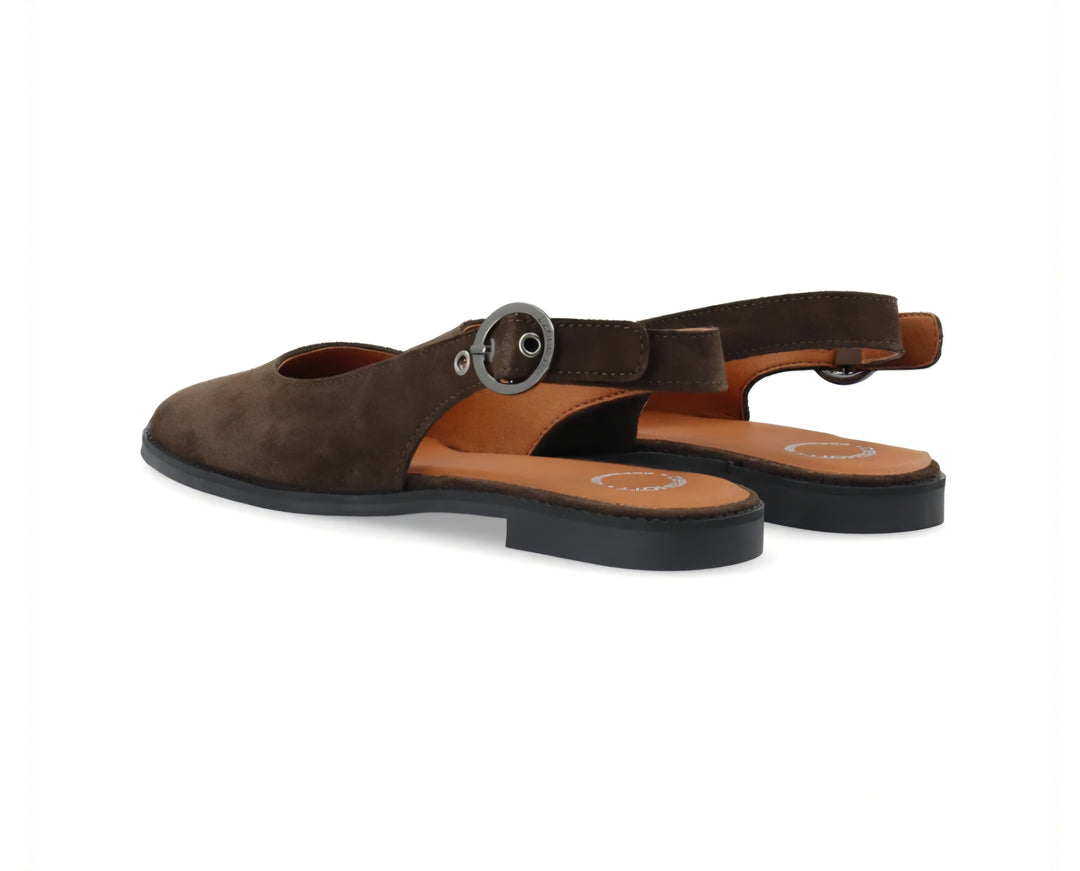 Cashott Diana Sling Back Suede - Brun