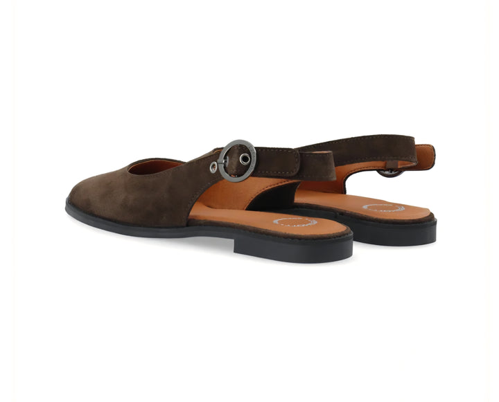 Cashott Diana Sling Back Suede - Brun