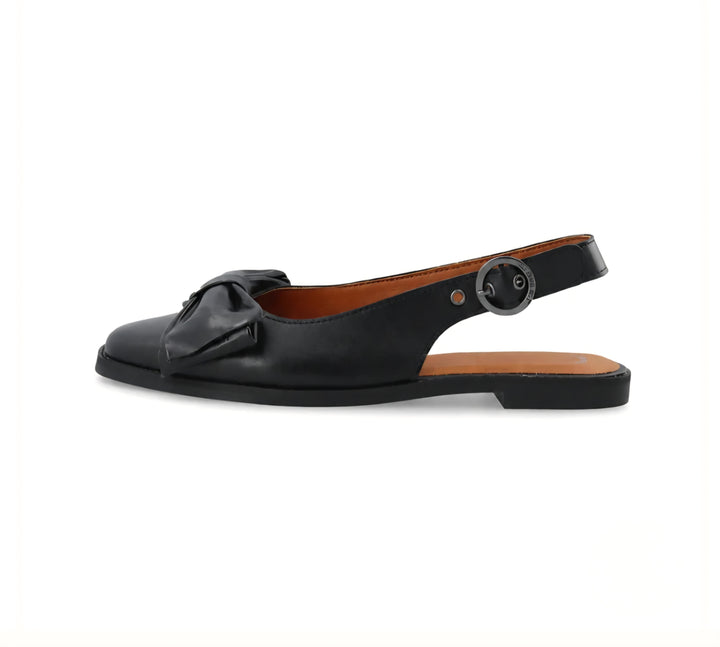Cashott Diana Bow Slingback Soft leather - Sort