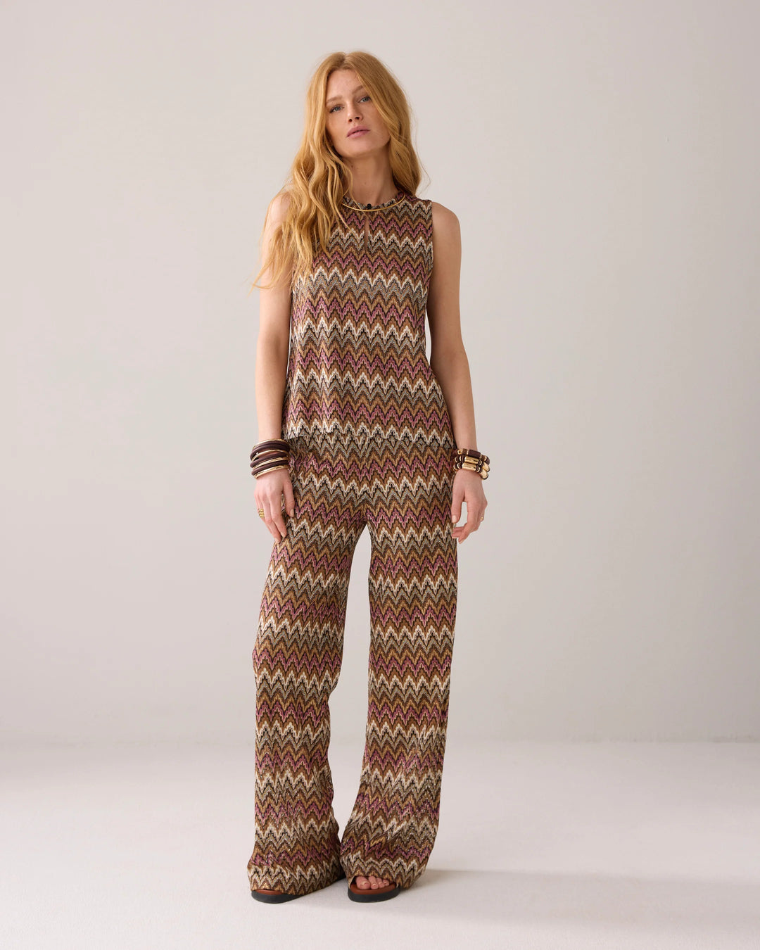 Jacquard zigzag top