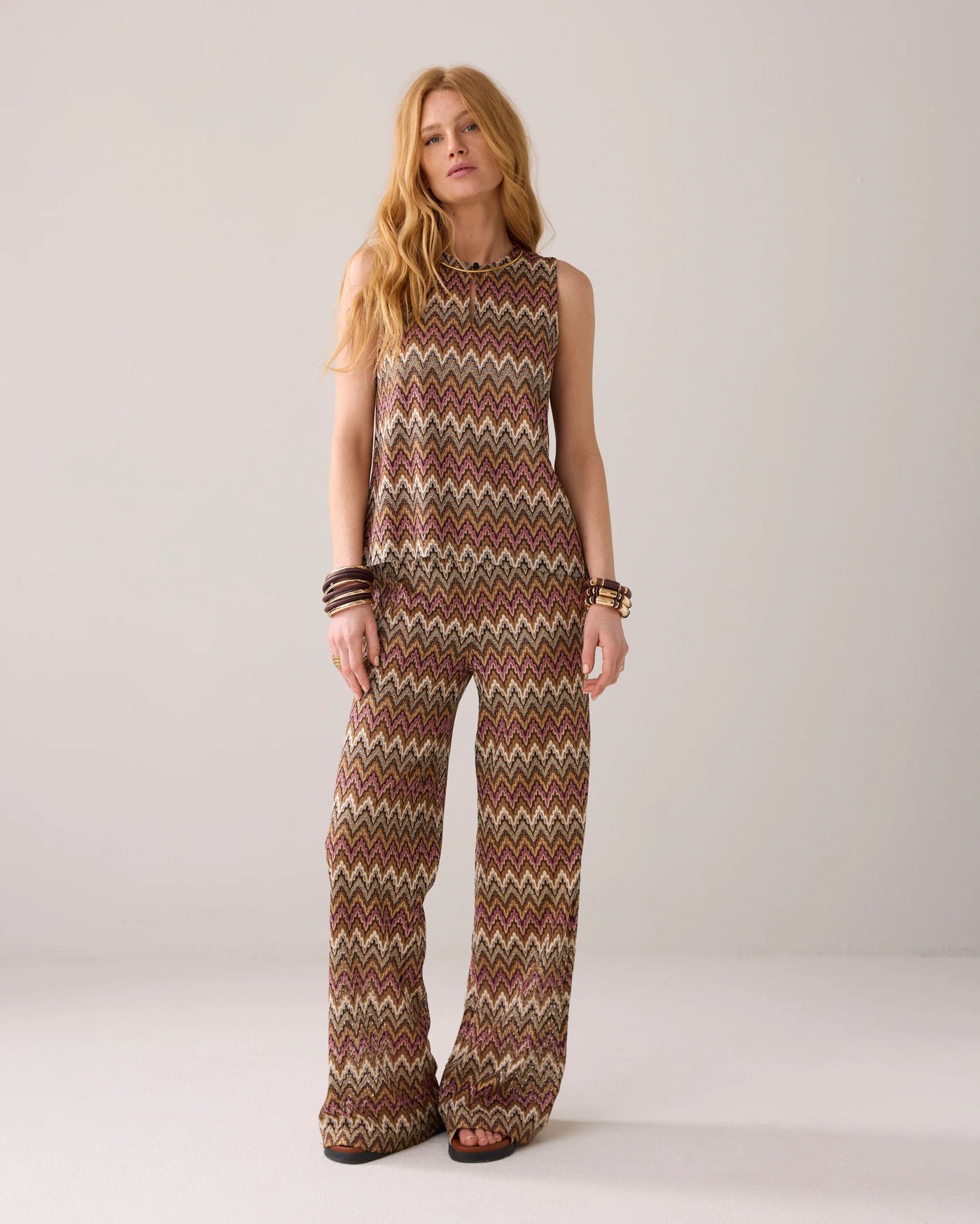 Jacquard zigzag top